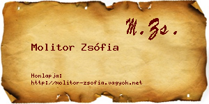 Molitor Zsófia névjegykártya
